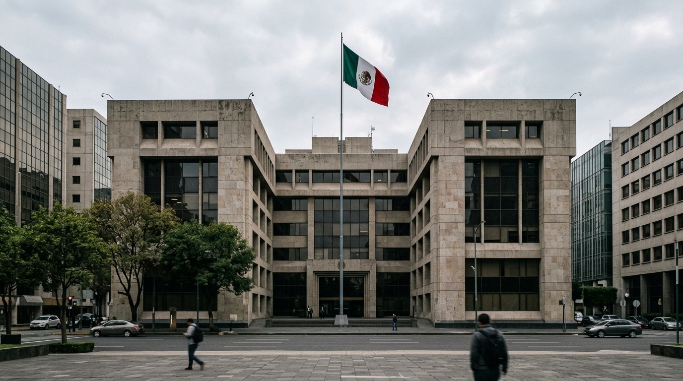 Banobras headquarters building in Mexico City with modern glass facade