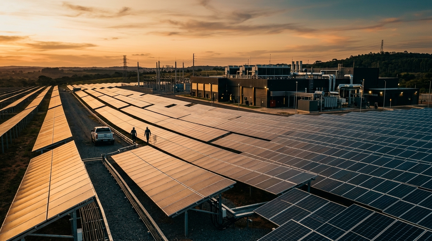 Paneles solares junto a centros de datos en Brasil por energía renovable