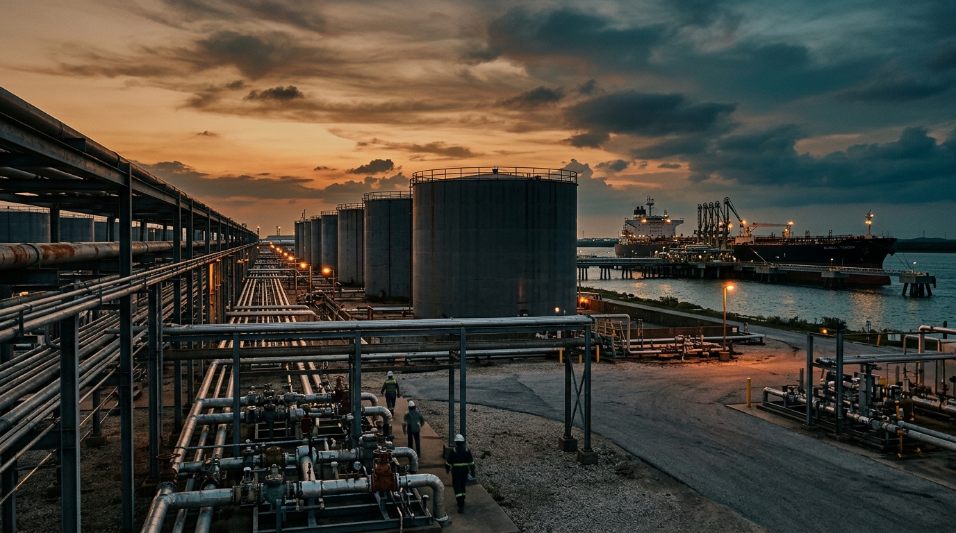 Gulf crude terminal, the benchmark for the Brent price at sunset