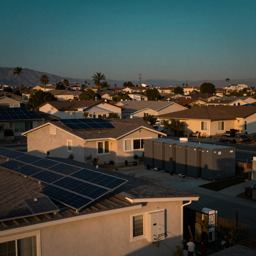 Baterías residenciales que integran la planta virtual de California en un barrio suburbano