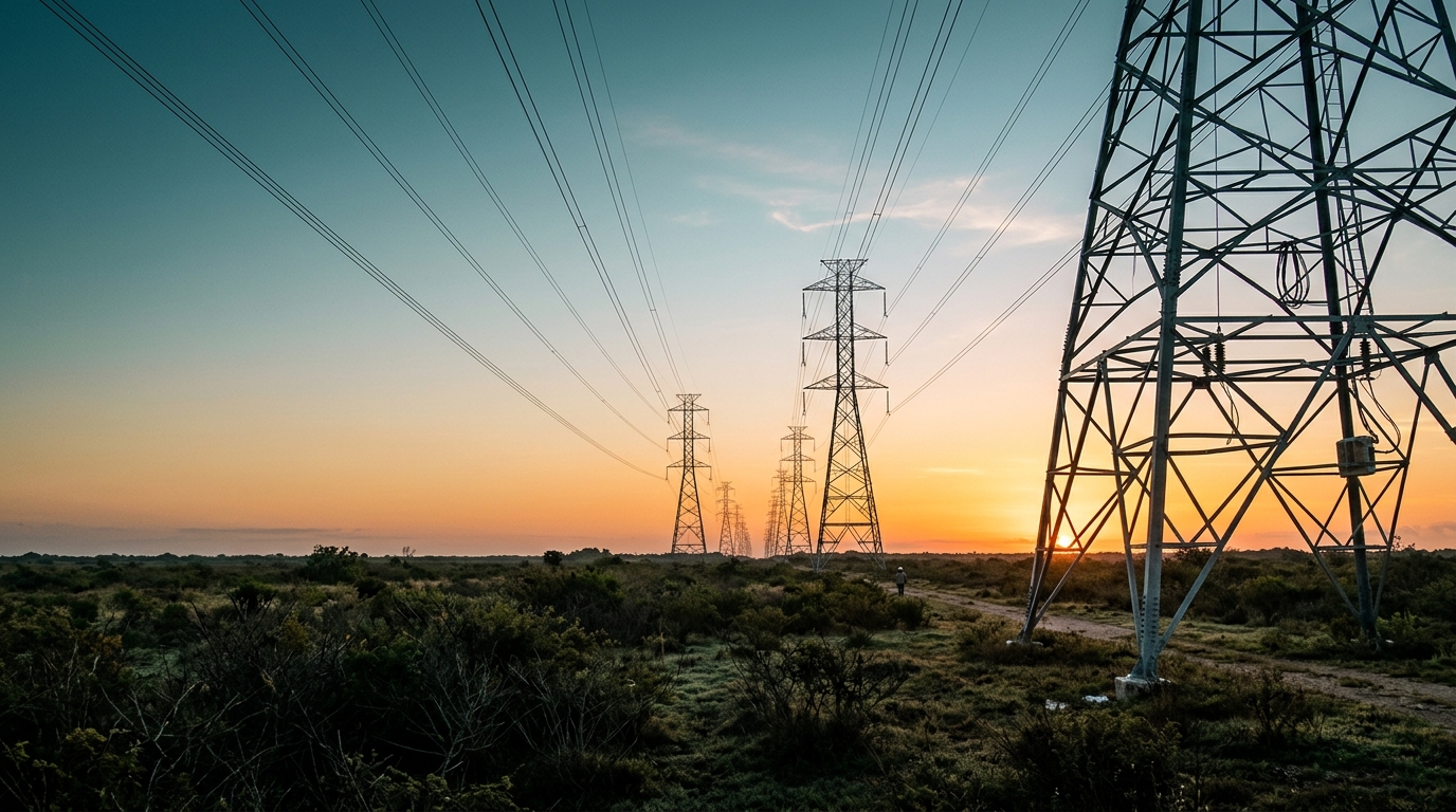 CFE high-voltage transmission towers in southeastern Mexico following the vandalism-induced blackout