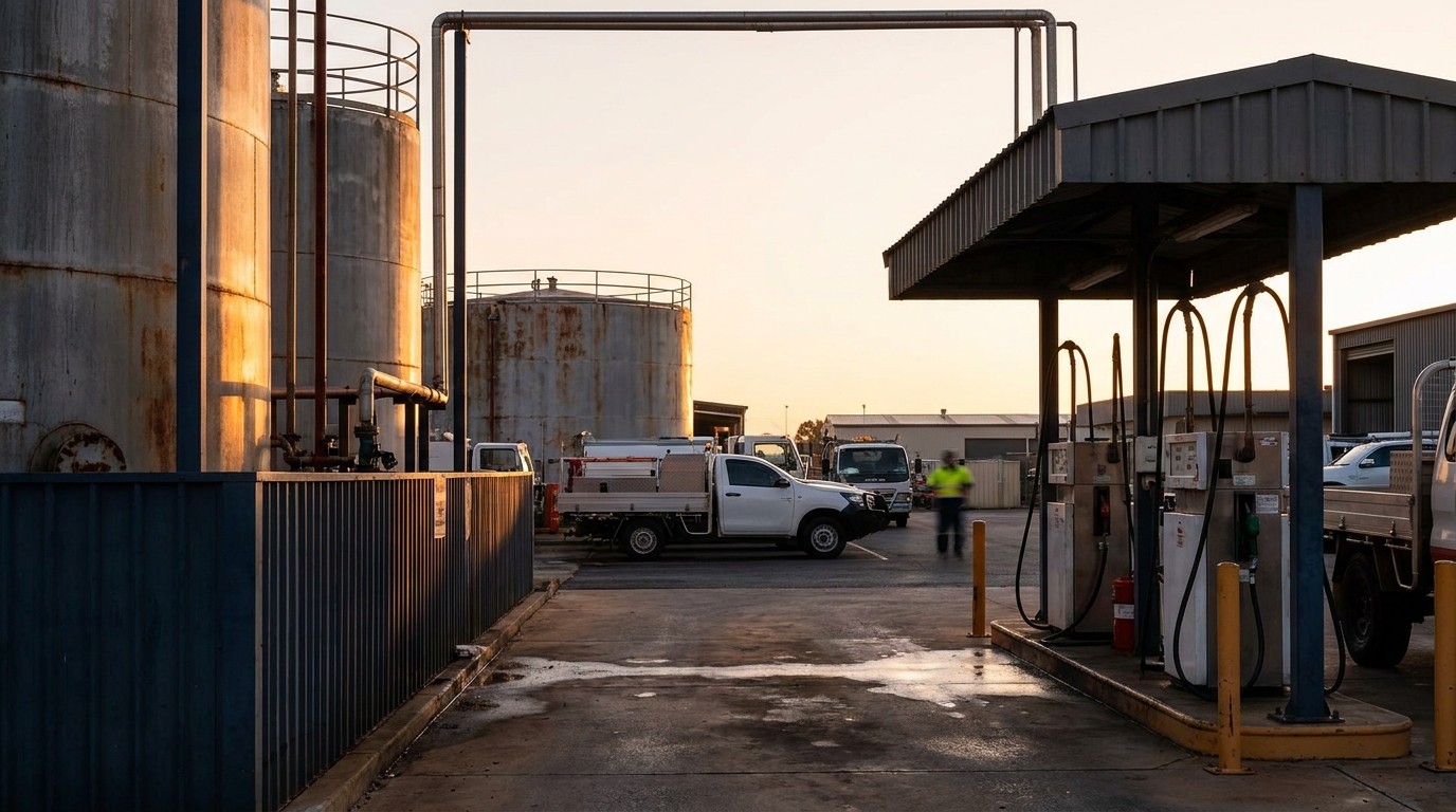 Storage tanks and fuel dispensary for self-consumption at a Mexican industrial facility