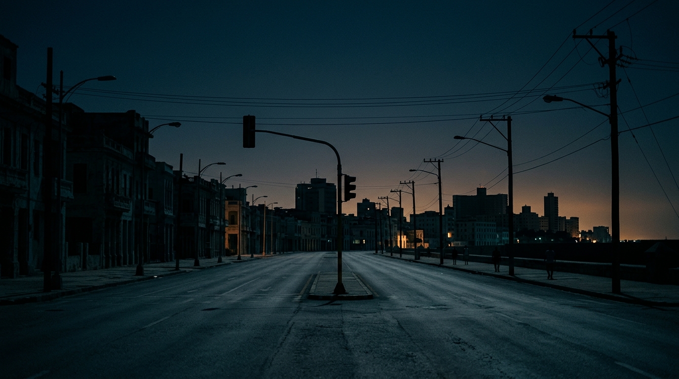 Cuba's national blackout leaves Havana streets dark without public street lighting