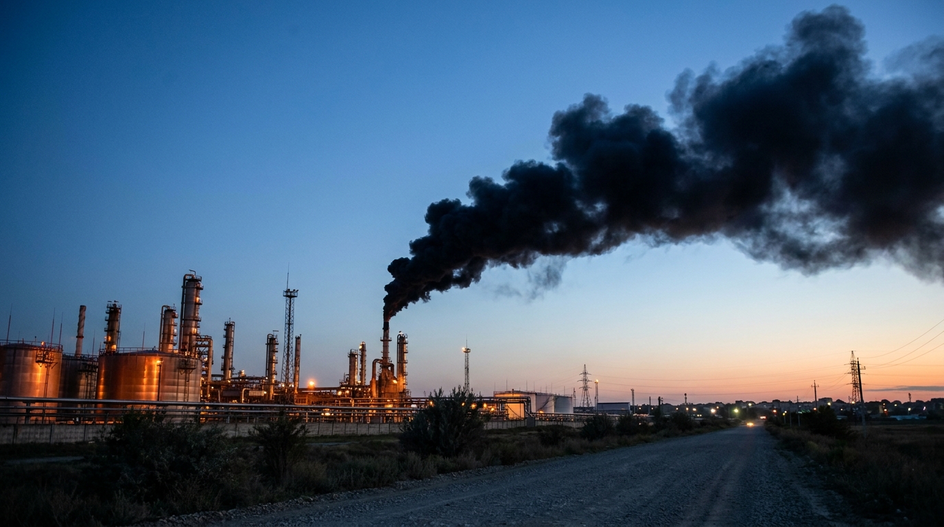Refinería rusa en llamas tras ataque con drones ucranianos en Krasnodar