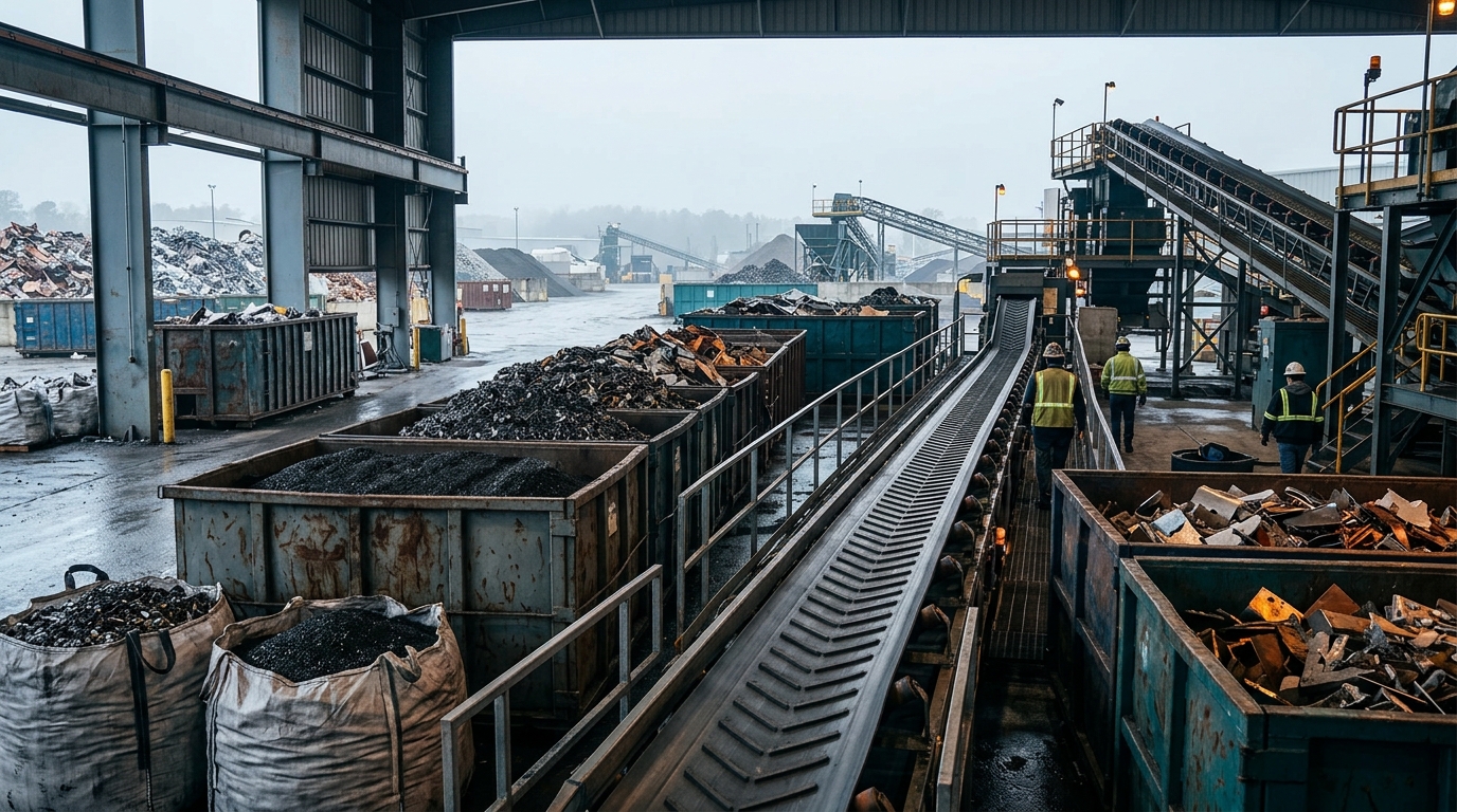 Tungsten scrap and lithium batteries at a critical minerals recycling facility