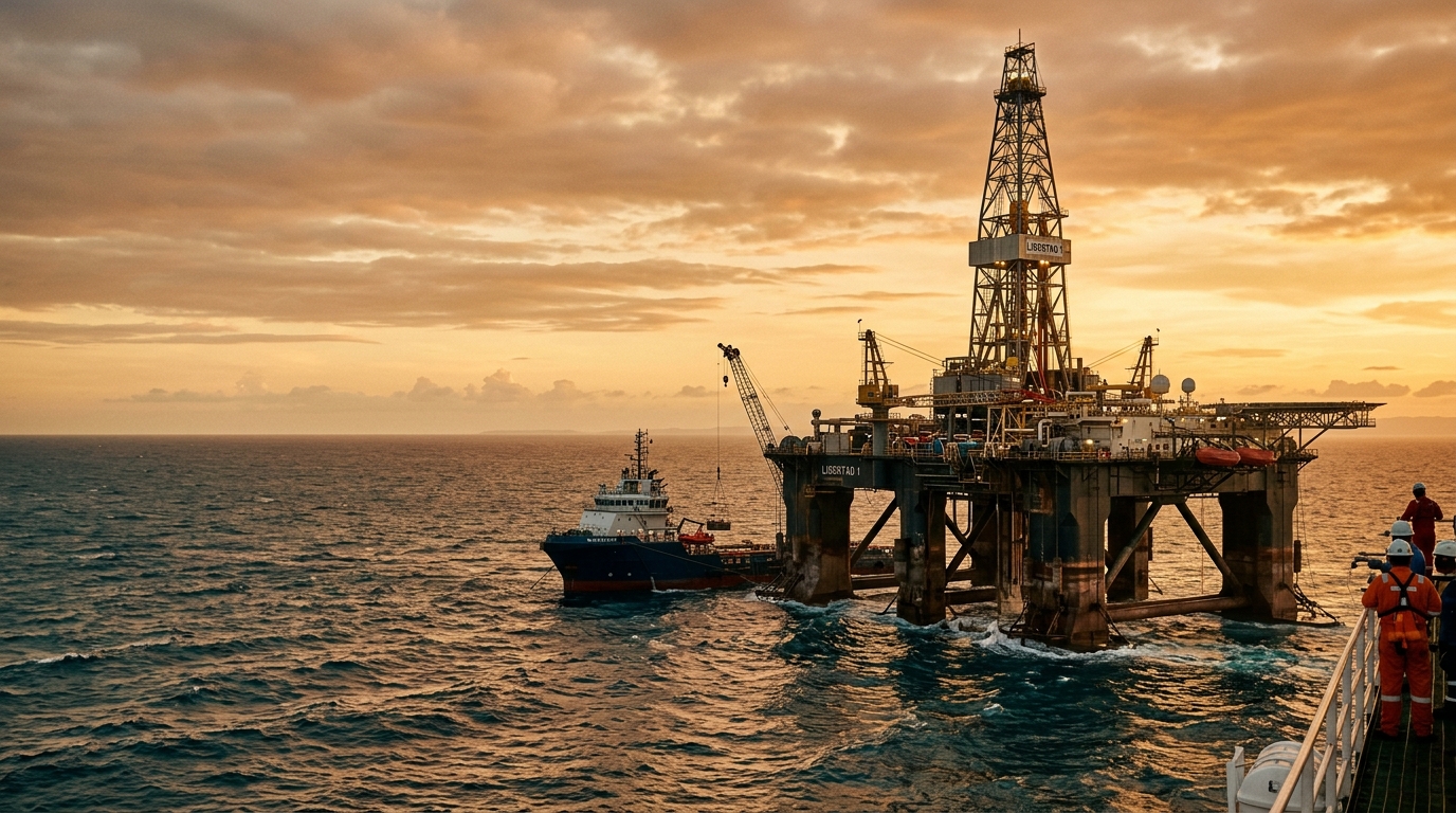 Plataforma offshore en aguas profundas del Caribe colombiano, gas natural en evaluación