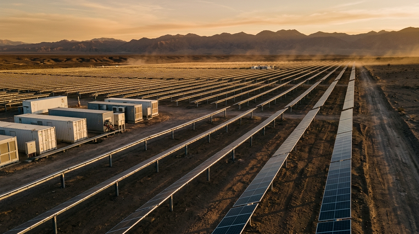 Planta solar con almacenamiento en baterías en Atacama, Chile