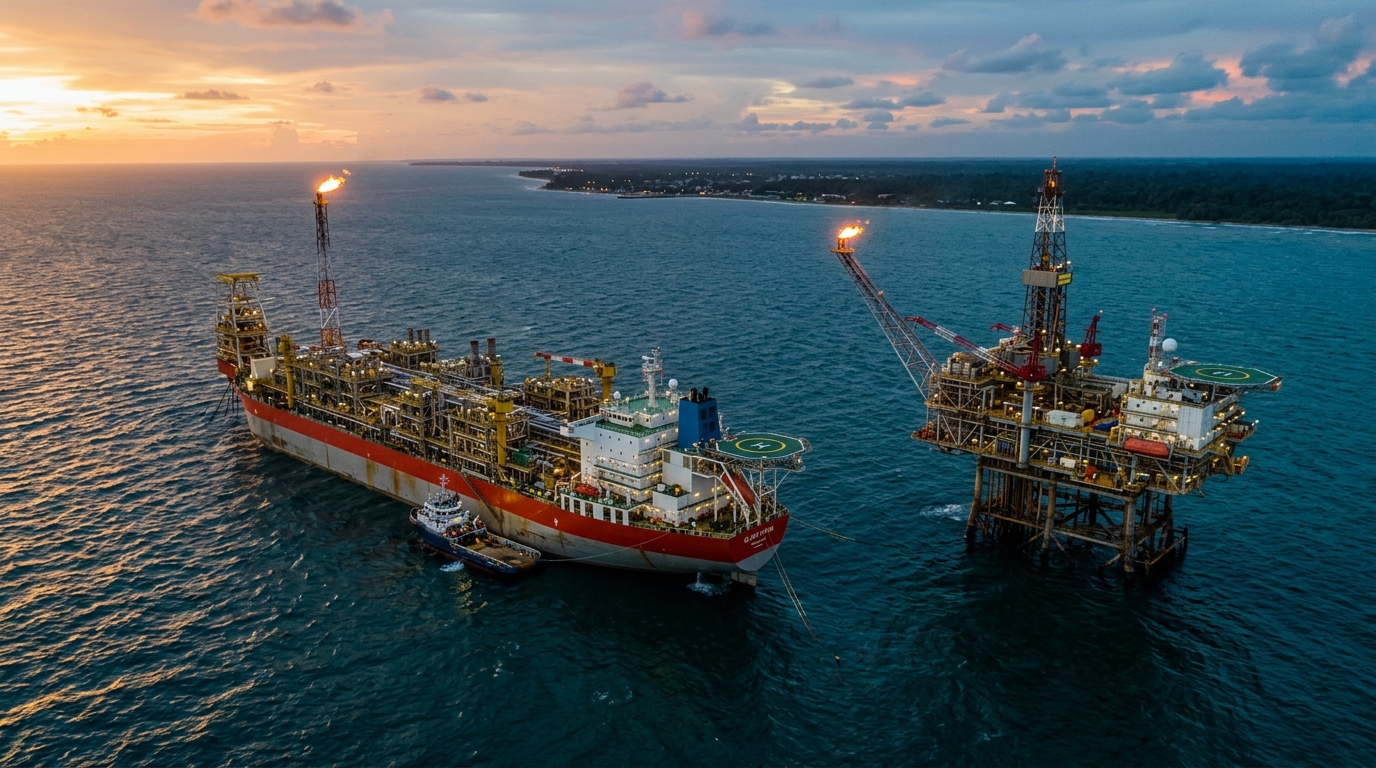 Floating production platforms off the coast of Guyana
