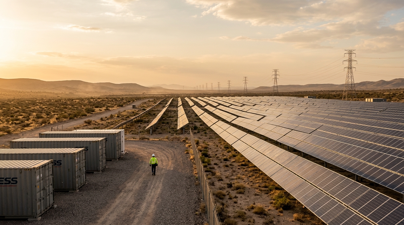 Mexico wind and solar expansion with panels and battery storage systems