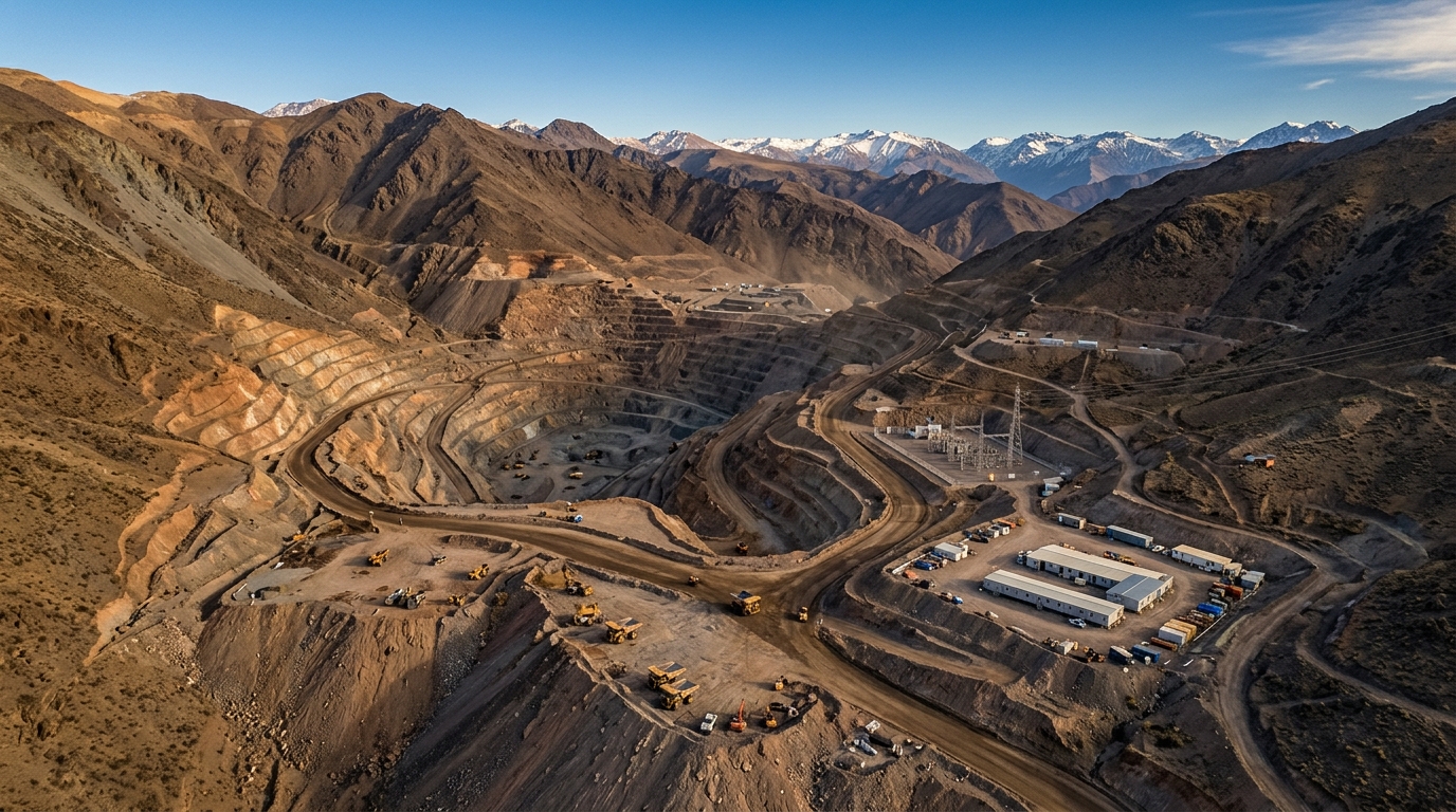 Vista aérea del proyecto de cobre Los Azules financiado por préstamo de McEwen
