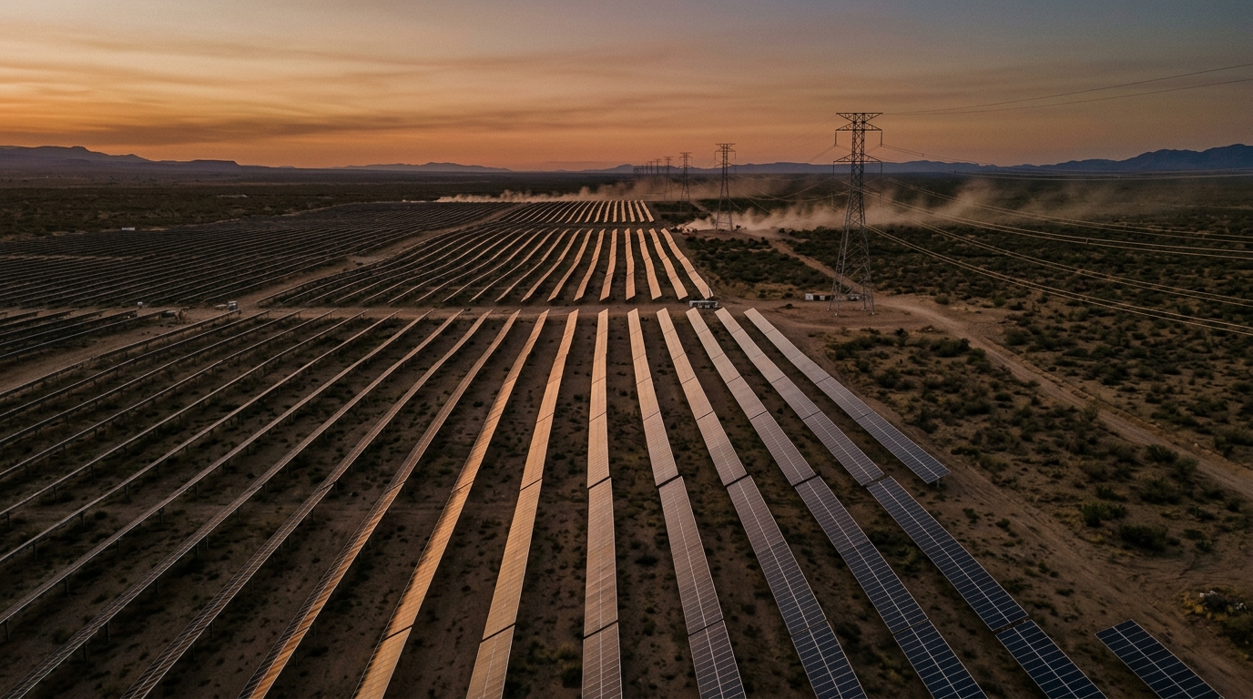 Solar farm in northern Mexico, key to the 2030 clean power generation target
