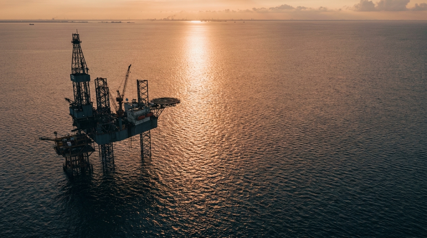 Plataforma de exploración en aguas profundas del megayacimiento Cantarell en el Golfo de México