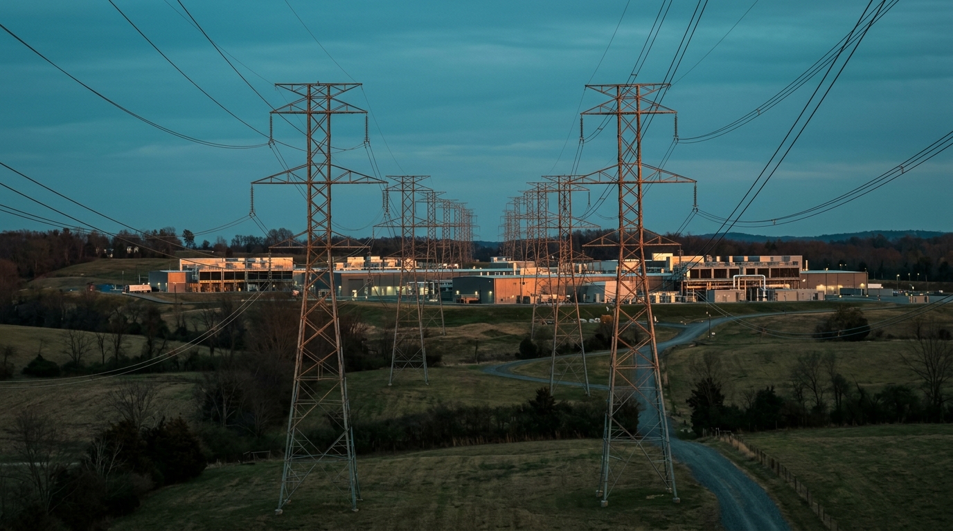 Subestación eléctrica y centro de datos con riesgo de demanda de IA