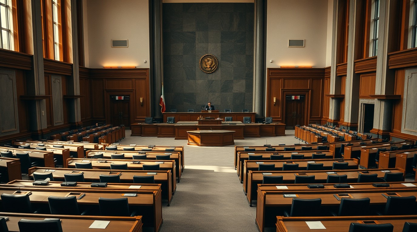 Senate committee room ready for a hearing on federal energy policy