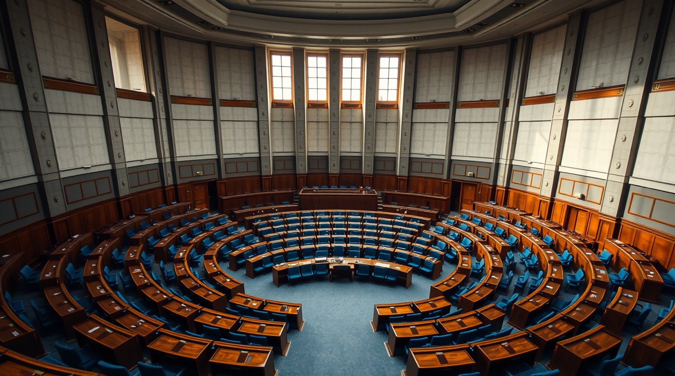 Sala del Senado de la República con curules vacías durante la aprobación de la Ley de Ingresos 2027