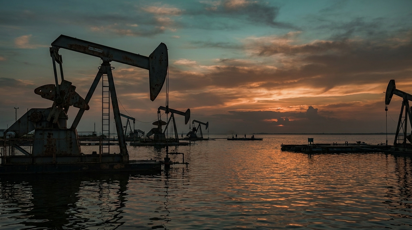 Oil infrastructure in Venezuela at sunset, $240 billion debt restructuring